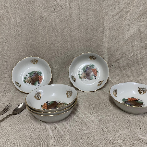 Set of 6 classic Dessert / Candy dish Bowls  vintage Bowl Set Made from Cmielow Poland