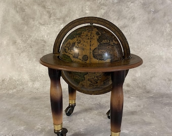 Zodiac Globe Ice Bucket -  19th Century Travelers' Aesthetic, Classic Bar Accessory, Sophisticated Cocktail Serving, Unique Barware Gift.