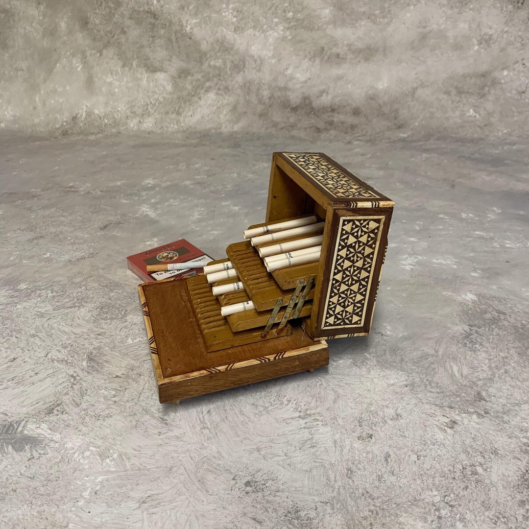 Mother of Pearl Musical Cigarette Box Vintage Cigarette Music Box