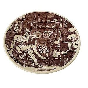 Assiette décorative murale en porcelaine par Keramikos Grèce, suspension pour assiette murale