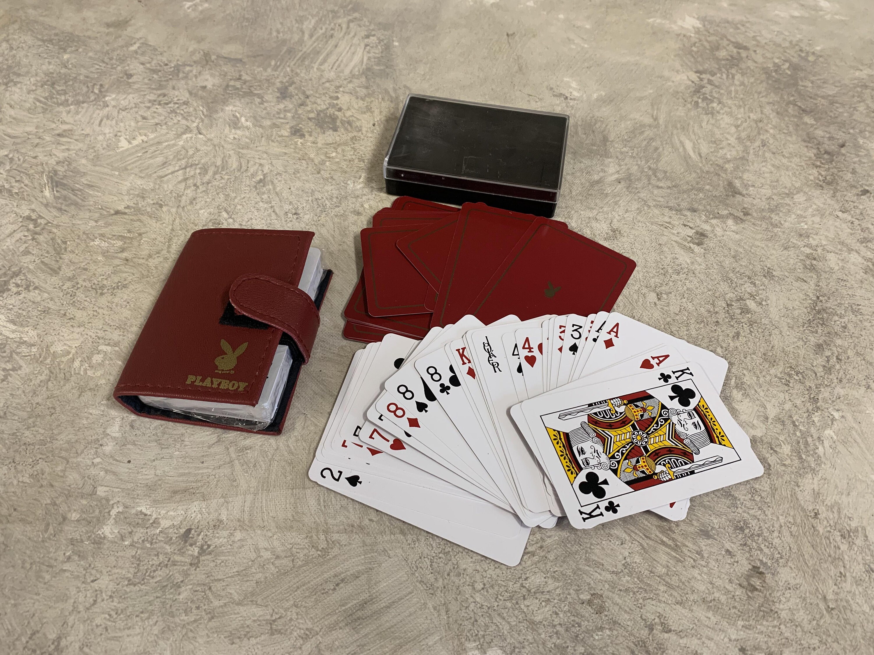 Vintage Pair of Playboy Playing Card Decks ,laminated Cards