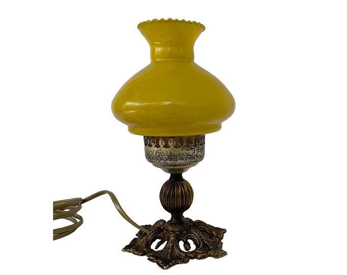 Vintage Yellow Lamp Vintage Table Lamp Vintage Bedside Lamp Etsy