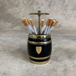 Vintage 1960s Tabletop Cigarette Holder, Barrel Tobacco, Vintage Cigarette  Dispenser, Table Top Cigarette Holder, Cigar Case, Cigarette Case