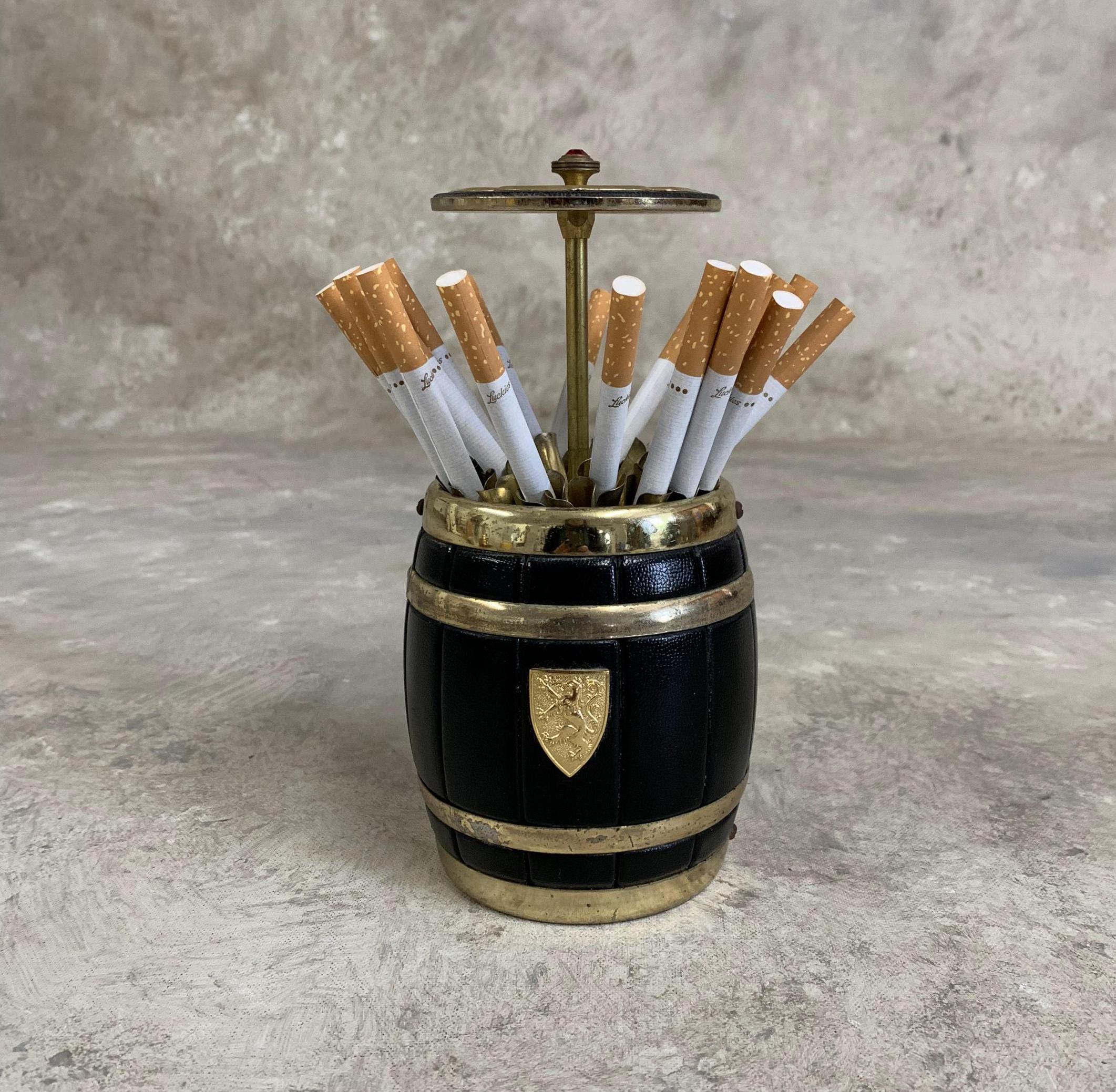 Vintage 1960s Tabletop Cigarette Holder, Barrel Tobacco, Vintage Cigarette  Dispenser, Table Top Cigarette Holder, Cigar Case, Cigarette Case