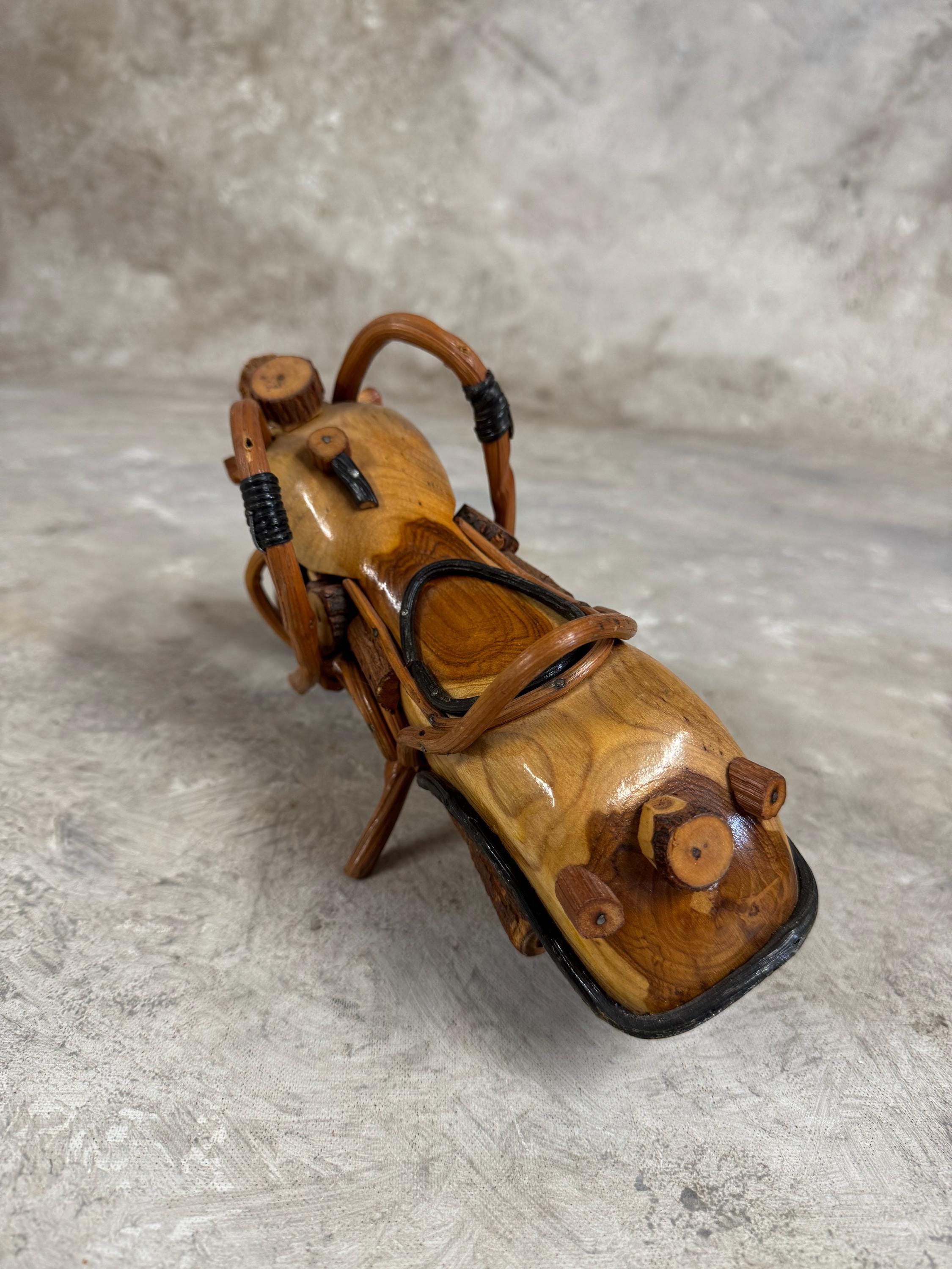 Handmade Teakwood Motorcycle Model: Wooden Chopper - Etsy