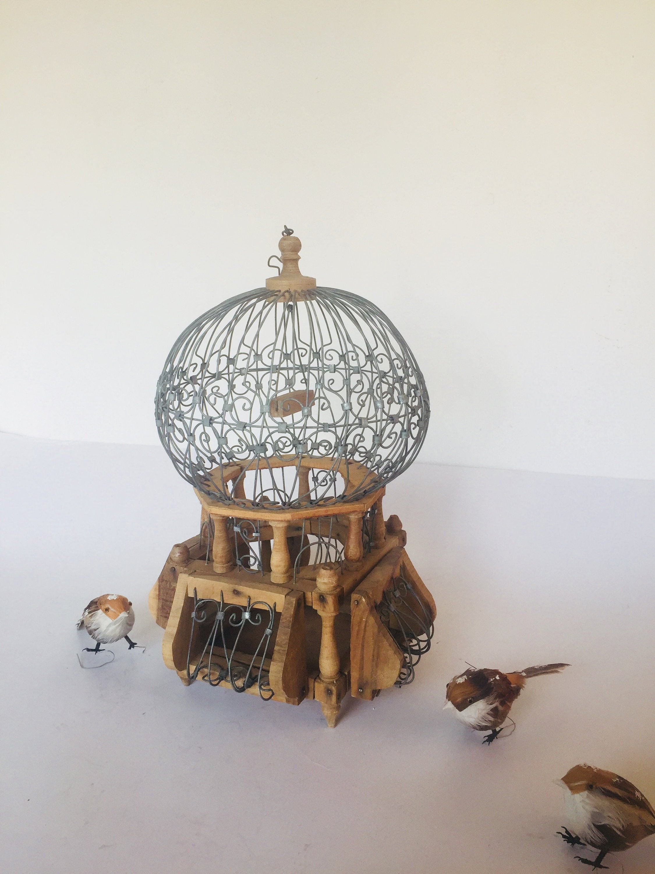 Victorian Style Bird Cage Wooden Bird Cage Birdhouse Plant Etsy