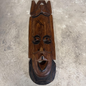 African Wooden Carved Wall Mask, Handmade Ethnic African Decor, Tribal Art Sculpture, Unique Handcrafted Home Accent Mask