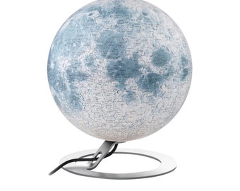 Globe terrestre illuminé par la lune, décoration de bureau National Geographic, lune, atmosphère Nouveau monde, base en acier inoxydable.