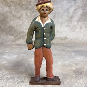 Vintage Male Portrait Figure, Folk Art Sculpture, Carving of Man, Handmade Wood Carvings, Male Portrait, Primitive Rustic Cabin Decor