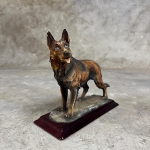 Vintage Giuseppe Armani German Shepherd Dog Figurine, Art Deco Giuseppe Armani Figurine