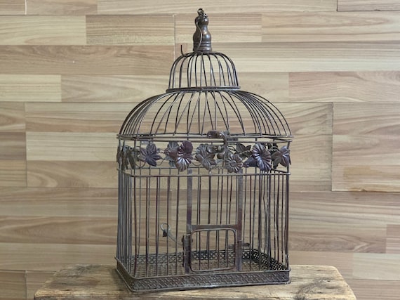 Handmade Metal Birdcage Birdhouse Plant Holder Cage Decor Rustic Cage  Decorative Hanging Bird Cage 