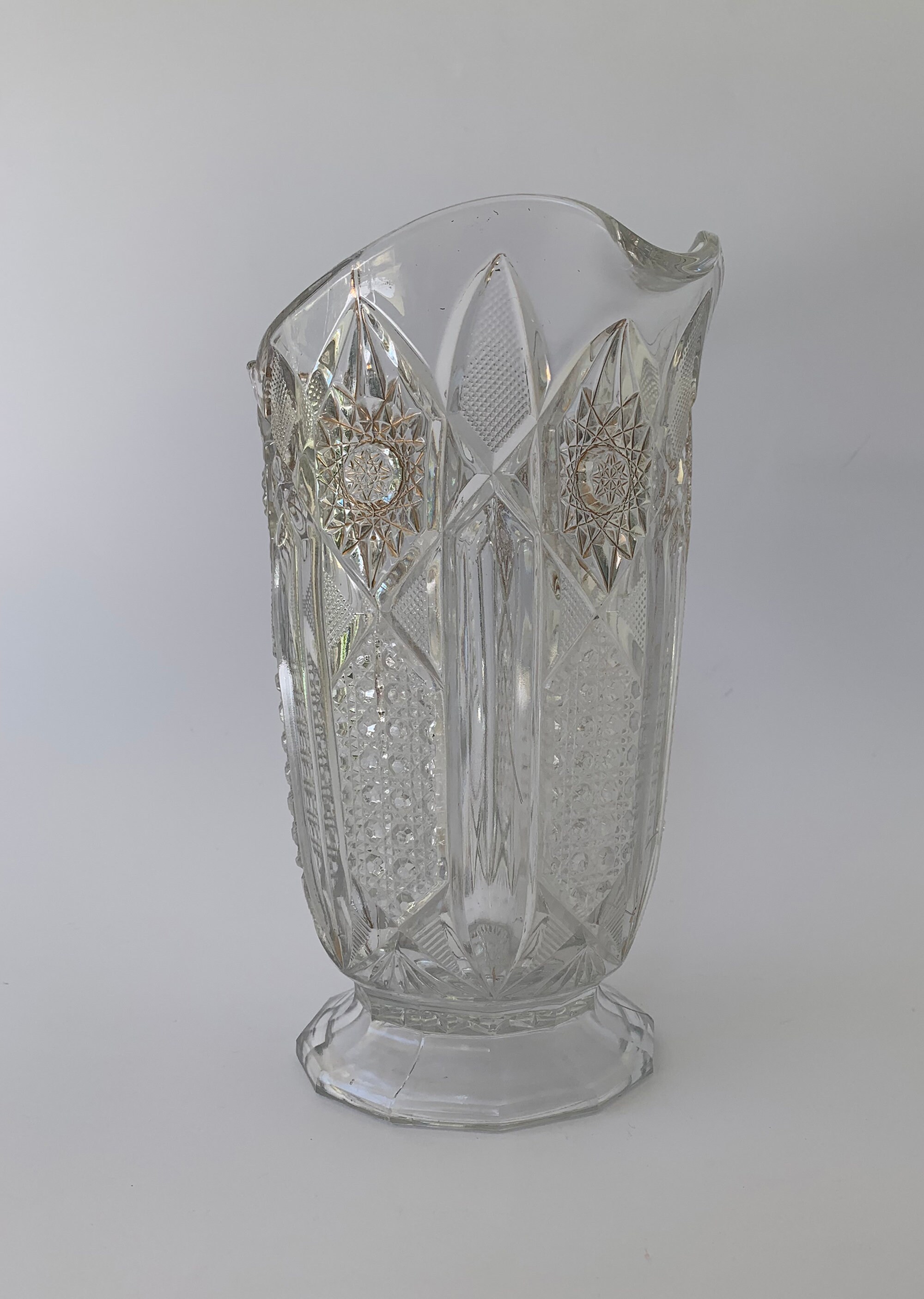 Antique Jug Cut Crystal Vintage Jug Crystal Pitcher Crystal Etsy