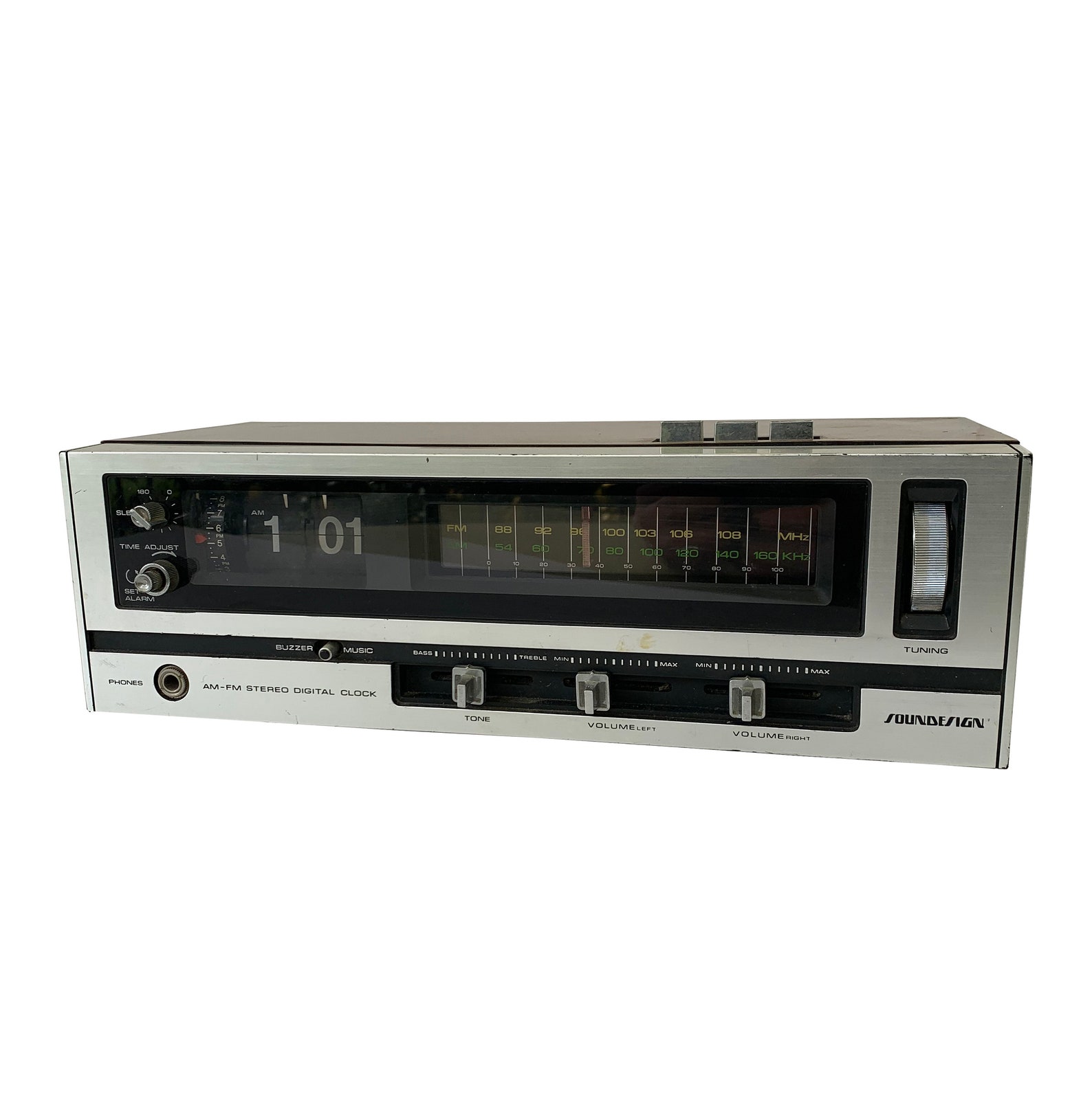 Vintage Soundesign AM FM Stereo Clock Radio Model 3933, Vintage Flip