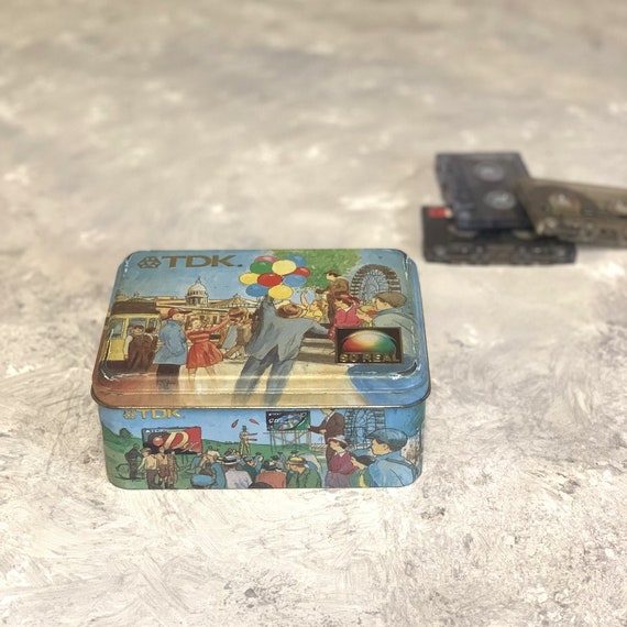 Vintage TDK Tin Box Tdk Cassettes Box Vintage Box