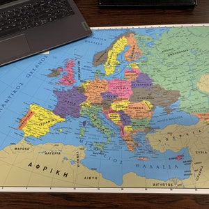 Europa Karte Schreibtischunterlage Mausunterlage Schreibtischdeko Schreibtischunterlage Große Schreibtischunterlage Gaming Maus Pad XXL