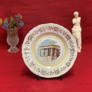 Caryatids of Acropolis Keramicos Plate Keramikos Greek Plates Collectible Ceramic Plates.