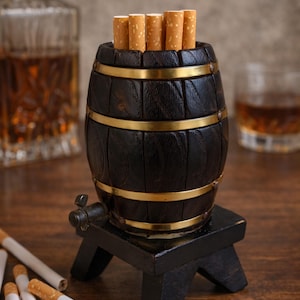 cigarette dispenser man in barrel Barrel Cigarette Dispenser