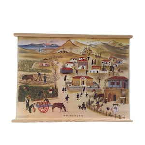 Herbst Schulkarte, Vintage bildliche Schulkarte, Jahreszeiten Karte, Große Geographie Wandkarte, Schulkarte