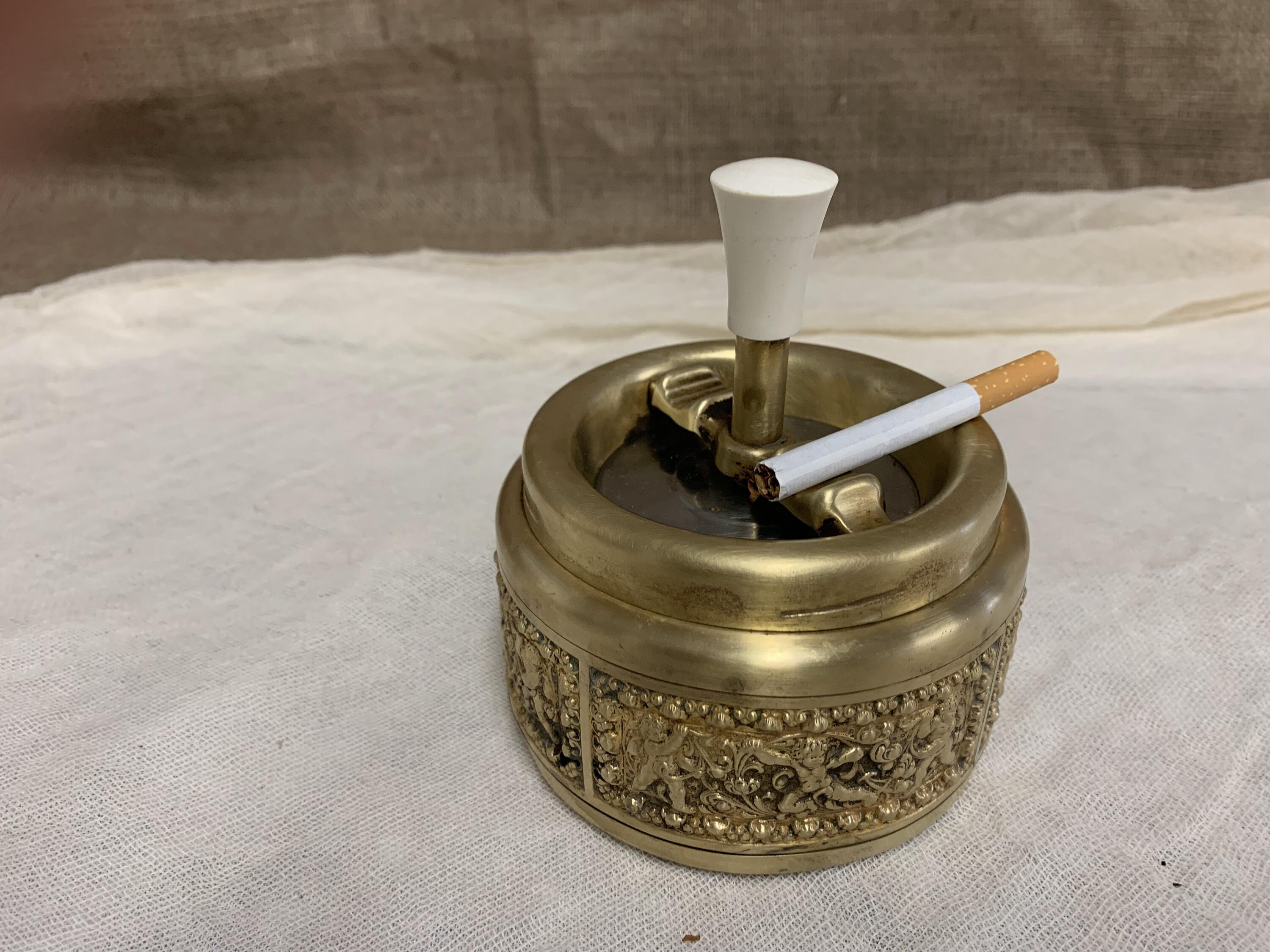 Vintage Brass Beck & Jung Style Sculptural Cigar Ashtray