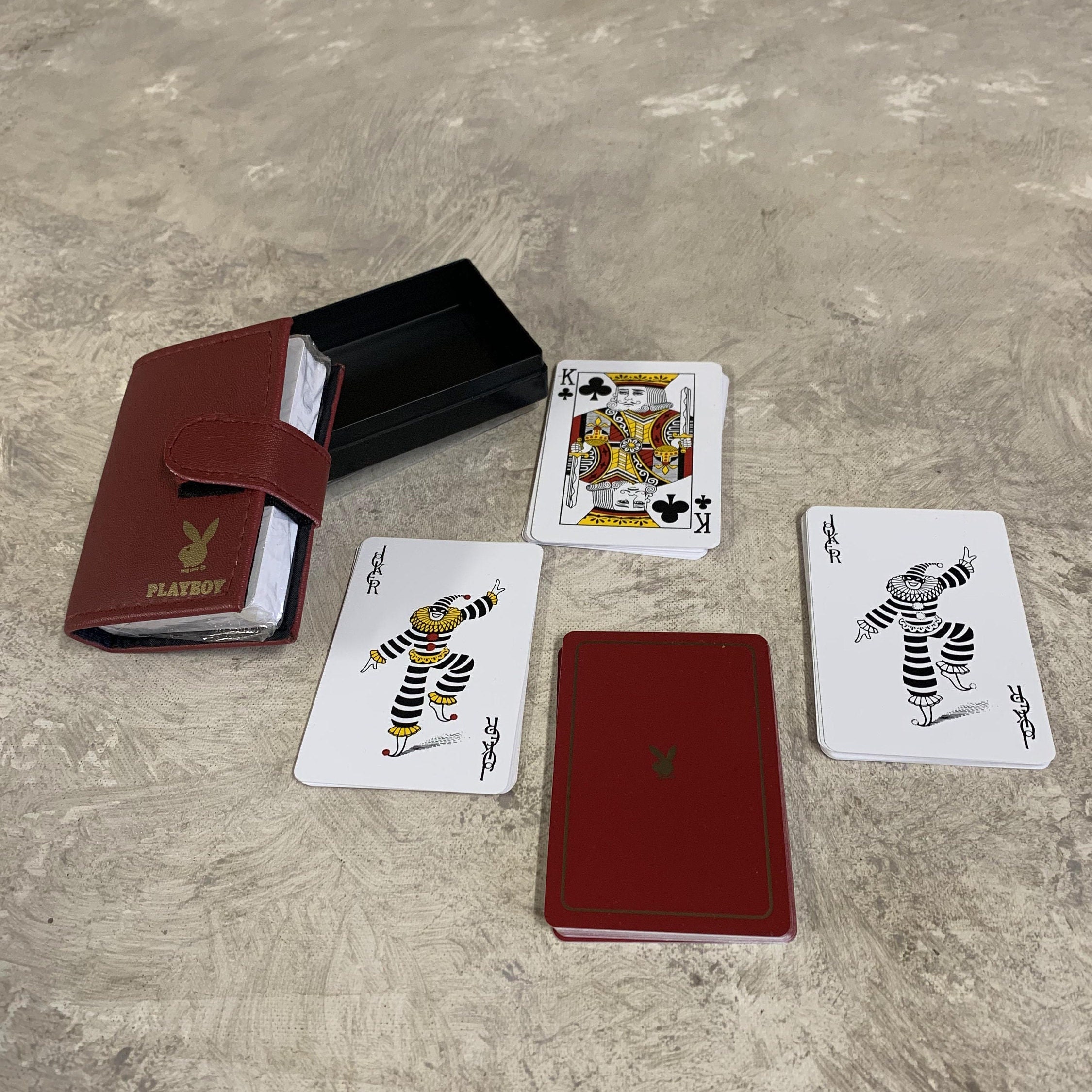 Vintage Pair of Playboy Playing Card Decks ,laminated Cards