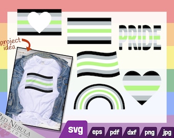 Agender Pride Downloadable Vector Pack | svg, dxf, eps, pdf, png, jpg | LGBTQIA+ Clipart