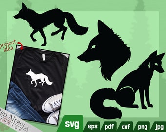 Fox Clipart Set - 3 svg | png | dxf | eps | jpg | pdf - Print on Demand, Laser Etching, and More - Fox svg Bundle - Woodland Animal Series