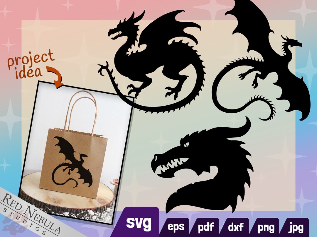 Dragon Clipart Set 3 Svg Png Dxf Eps Jpg Pdf - Etsy Canada