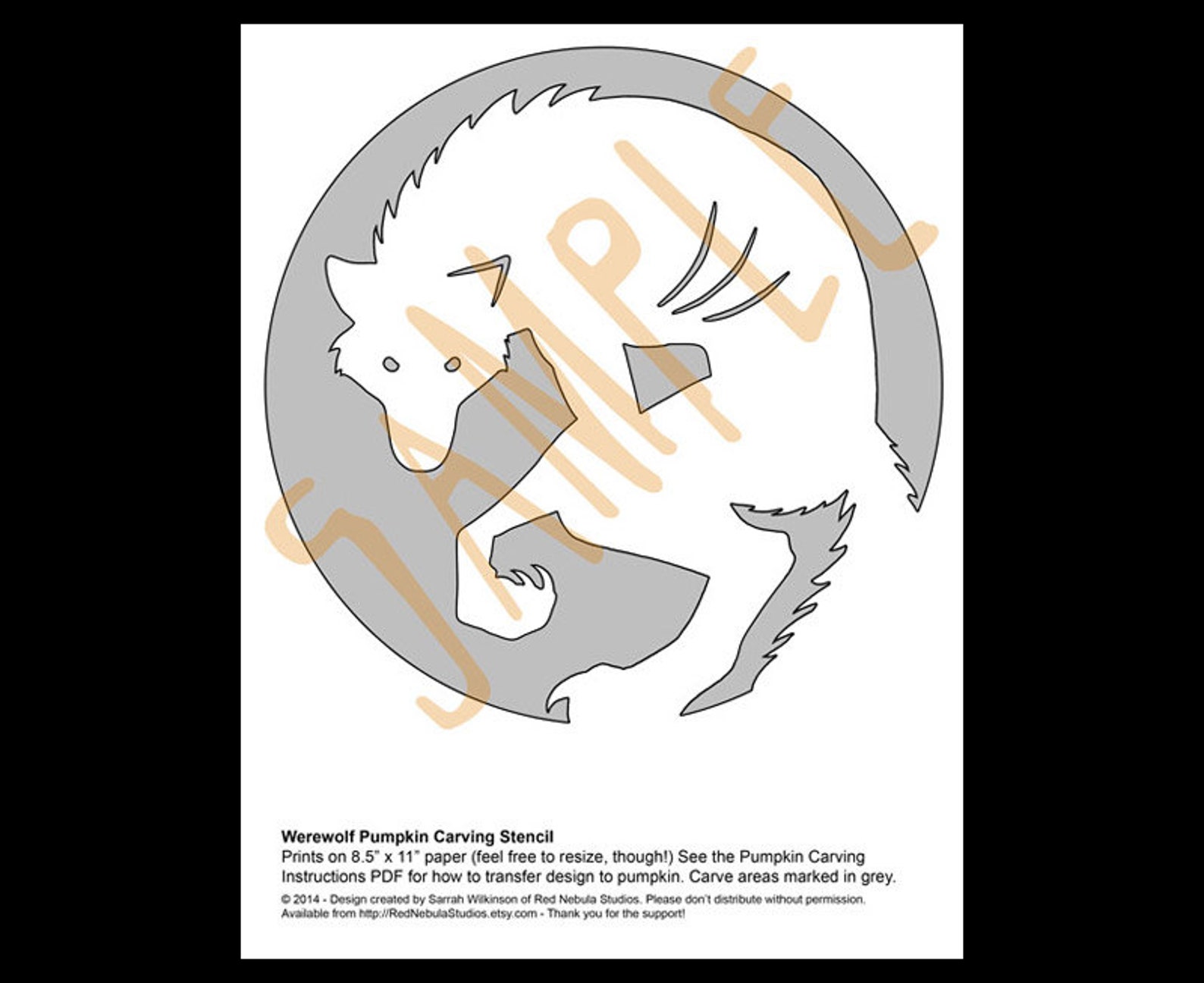 Printable Werewolf Pumpkin Stencil printable-werewolf-pumpkin-stencil
