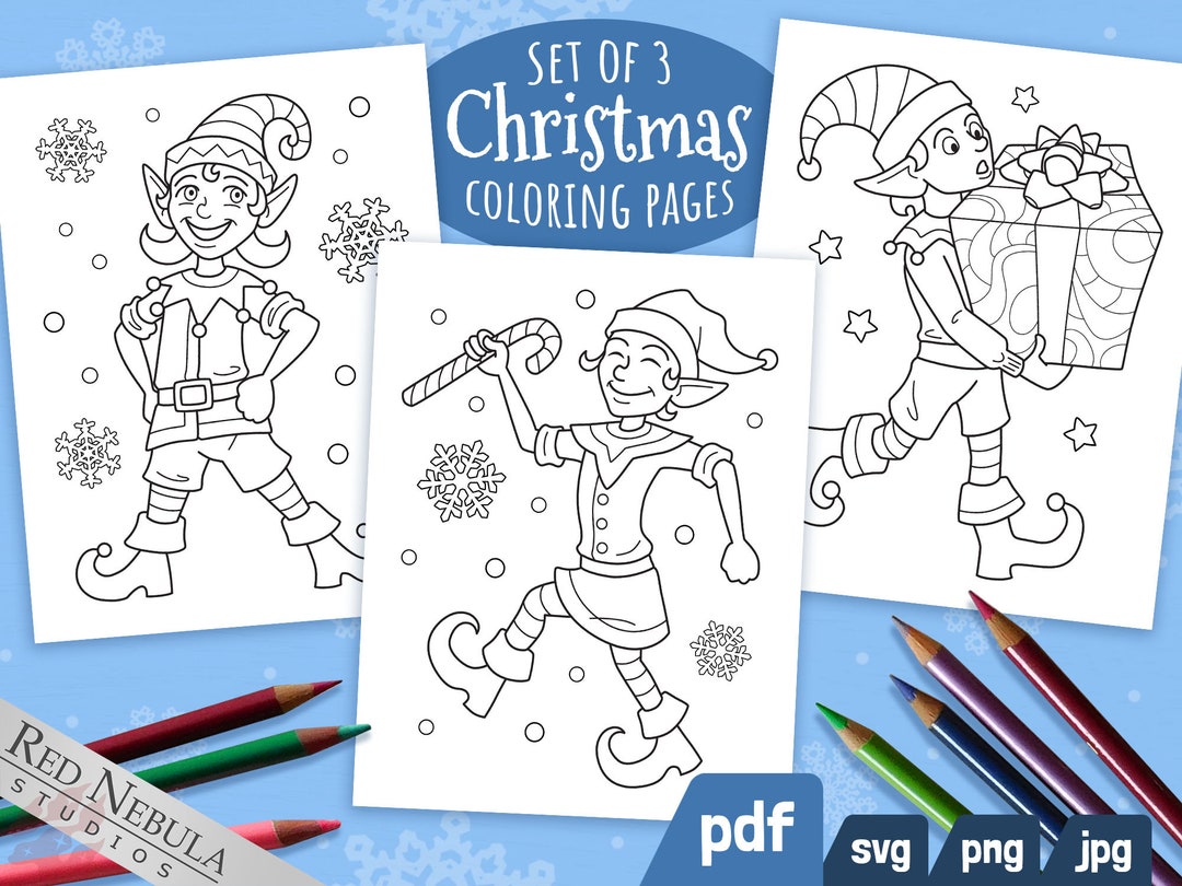 Christmas Elf Coloring Pages  Printable Kids Activity Sheets