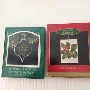 Hallmark Warmth of Friendship and American Holly Ornaments