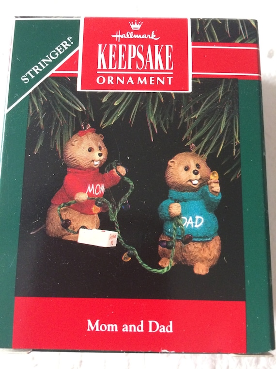 1990 Hallmark Keepsake Ornament ~ Mom and Dad ~ MINT