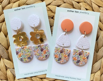 Clay and acrylic drops. Autumn colours. Lift your outfit and start a conversation with these earrings!