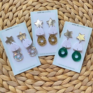 Christmas Earrings Silver, Gold, Green, White The perfect addition to your Christmas outfits, just choose your style : image 1