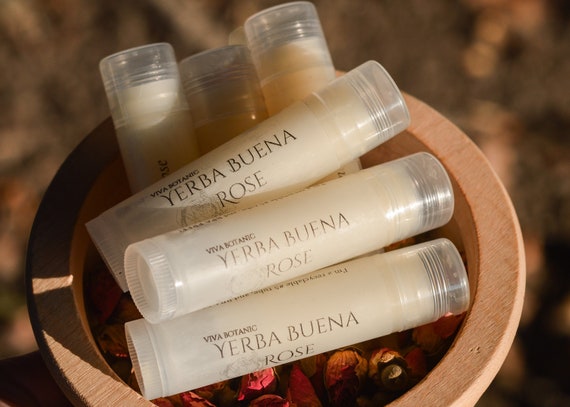 Yerba Buena Rose All Natural Lip Balm Botanical Limited Etsy