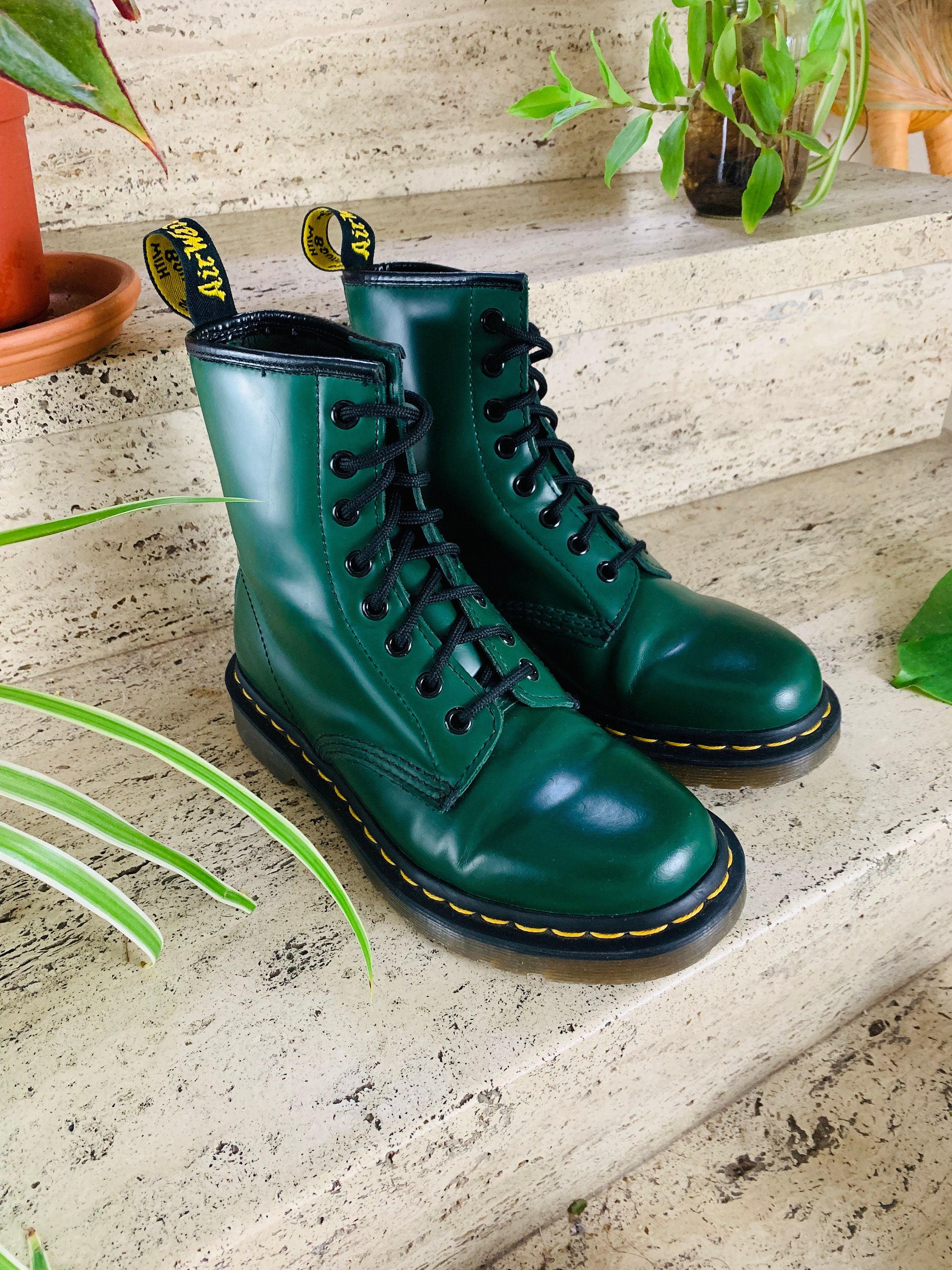 spion Vlucht Beperken Dark Green Dr Marten's SIZE 4 Uk / 37 Eur / 6usl / - Etsy