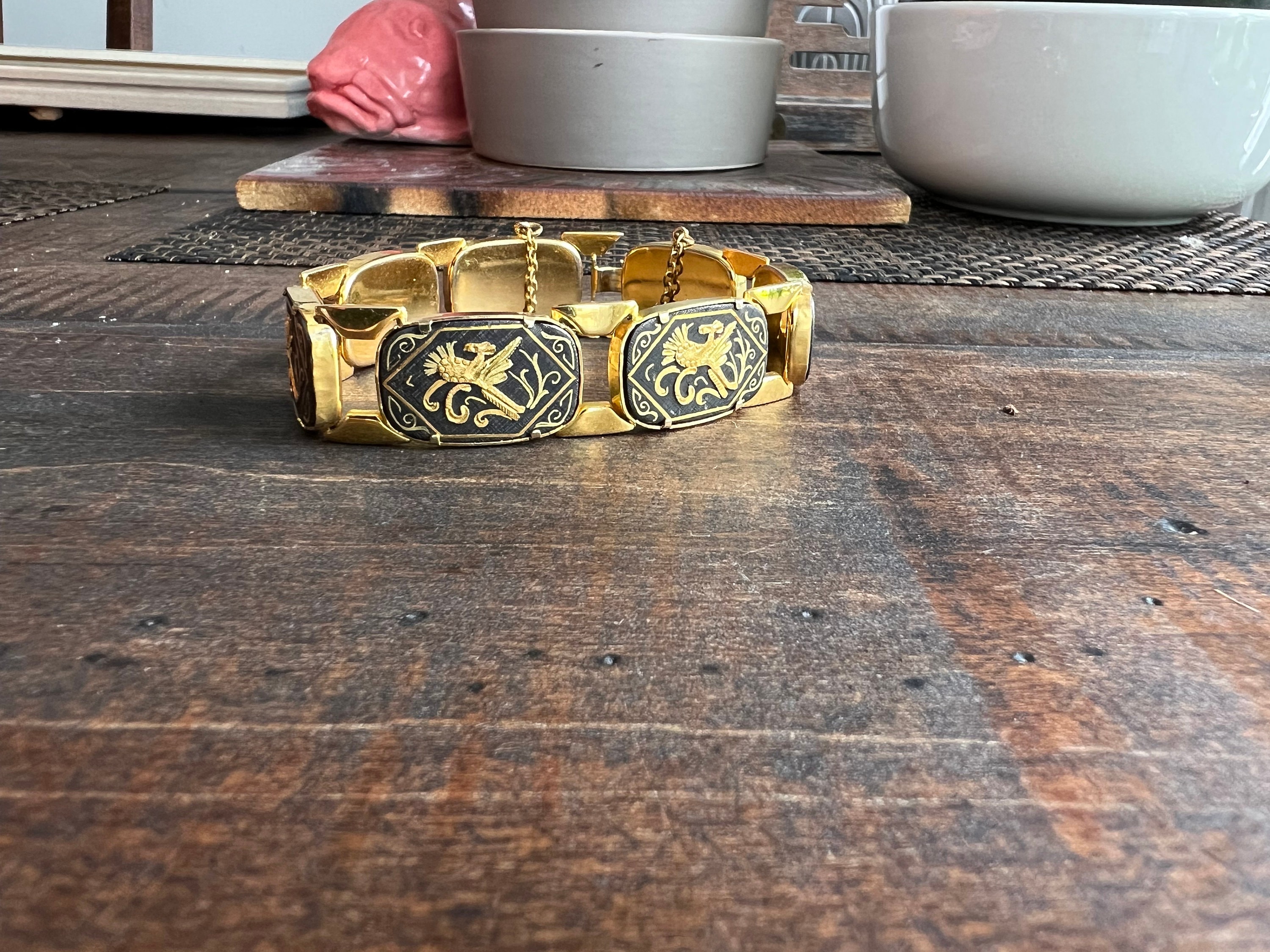 Toledo Damascene Bracelet - Etsy