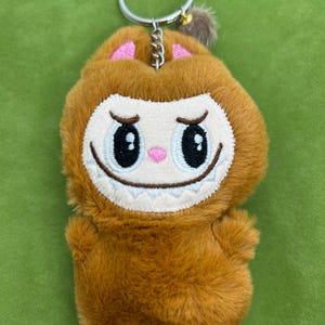 Mini Labubu Inspired Plush Keychain Cute Simple Colorful Popmart Inspired Bag Accessory with Pompom Charm The Monsters