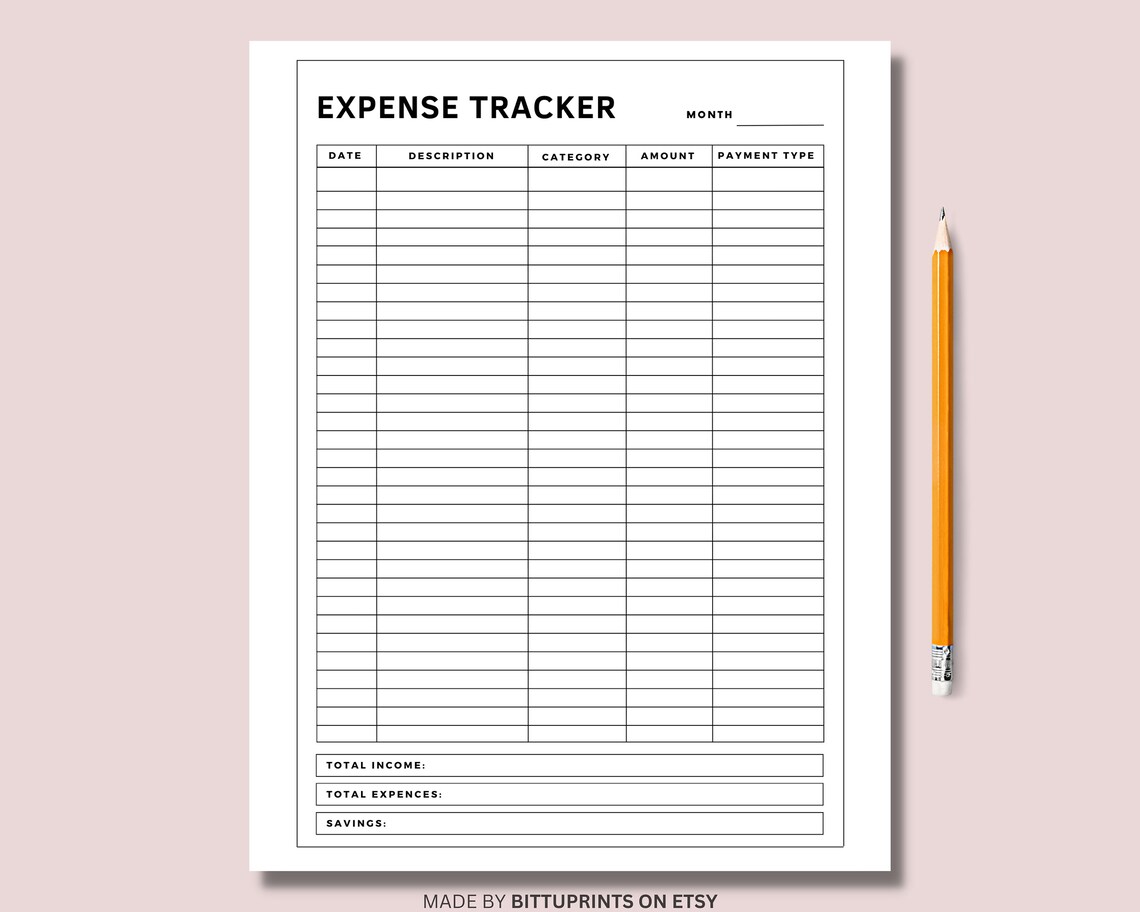 Expense Tracker Printable • Business Expense Log • Spending Tracker ...