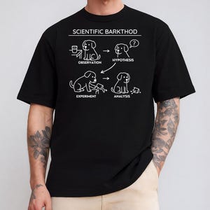 Funny Scientific Method Dog PNG: Black and White Shirt Design (Digital Download