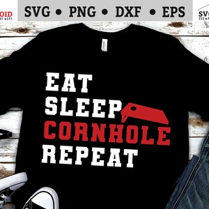 Cornhole svg files - Eat Sleep Cornhole Repeat SVG Digital Instant Download - Cornhole Cut File, png, dxf, ai, and eps graphics.