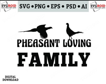Pheasant Loving Family SVG - Hunting svg clipart - png, svg, eps, dxf & AI - Digital Download