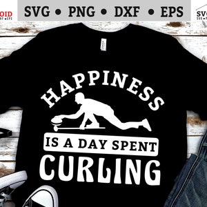 Curling Player SVG: Happiness Design (Digital Download)