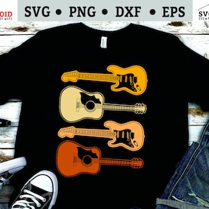 Vintage Guitar Art: Music Player SVG, PNG, Vector Files