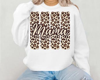 Mamá leopardo PNG, diseño de camiseta para mamá con estampado de guepardo (descarga digital)