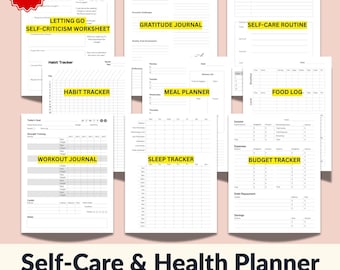 Wellness Planner Printable: Self-Care Journal, Health & Budget Tracker (PDF Download)