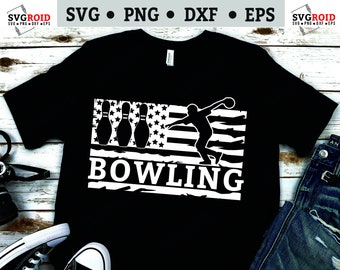 Bowling SVG Files USA America Flag Patriotic Theme - Bowling Graphic Arts