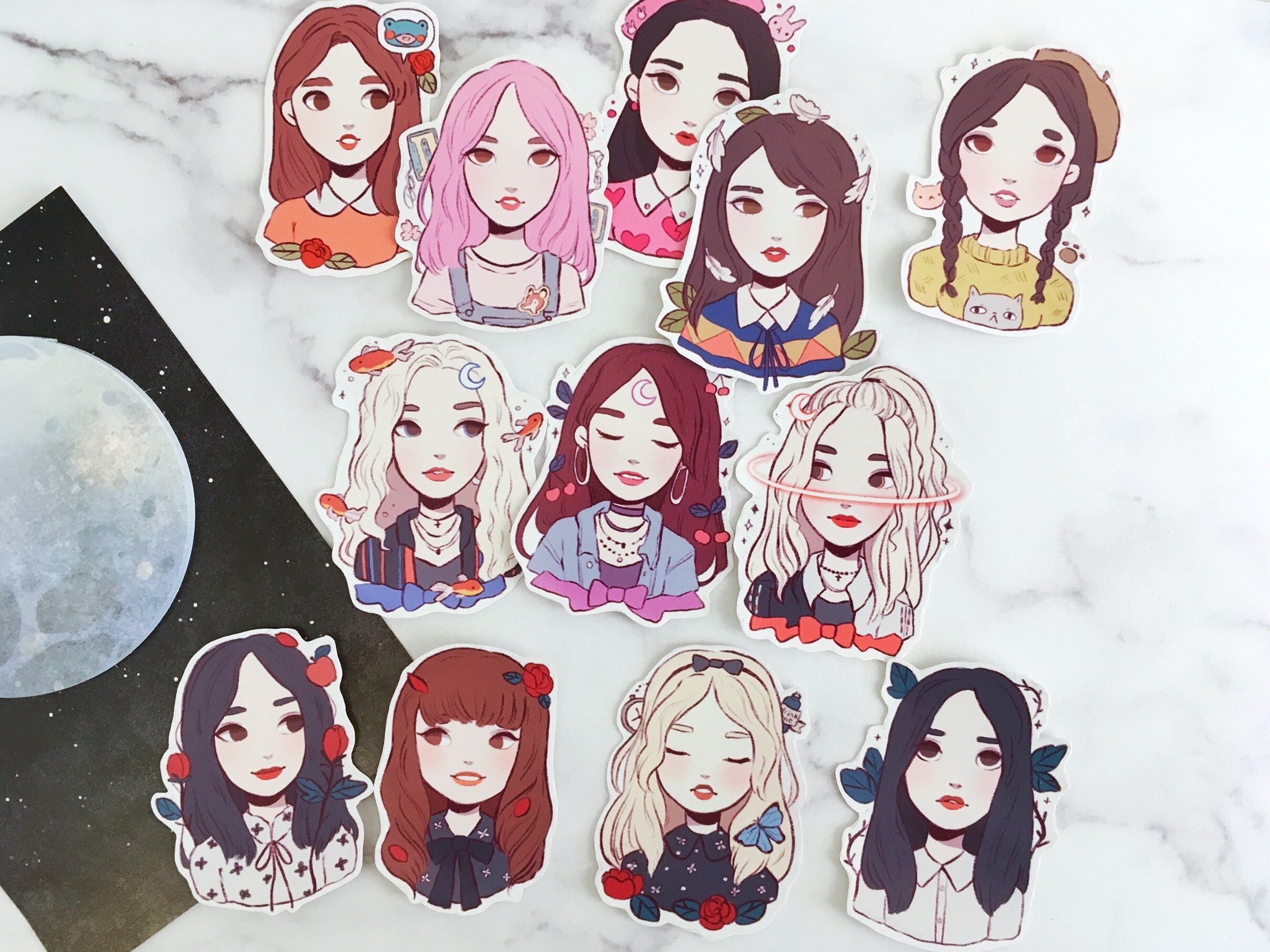 loona ot12 kpop stickers pack 13 oec yyxy etsy