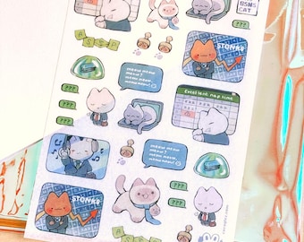 srs bsns cat - washi sticker sheet