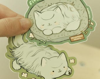 trilobite cat - vinyl stickers