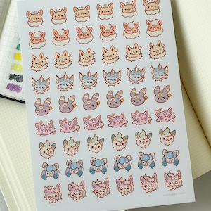 evo emotes - Feuille d'autocollants en vinyle A6
